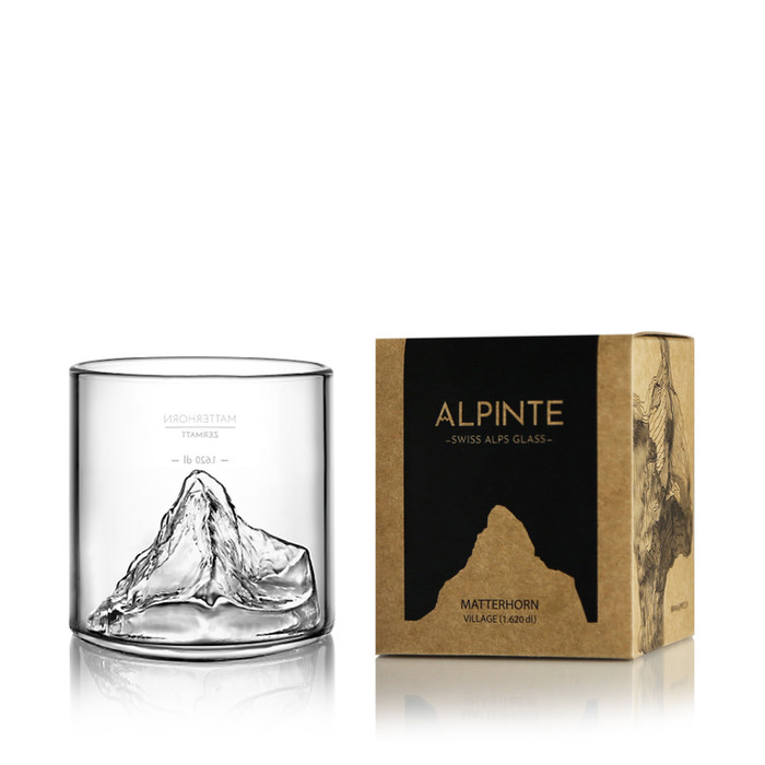 Verre On the Rocks Alpinte avec le Matterhorn en relief