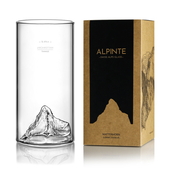 Verre Pinte Alpinte avec le Matterhorn en relief